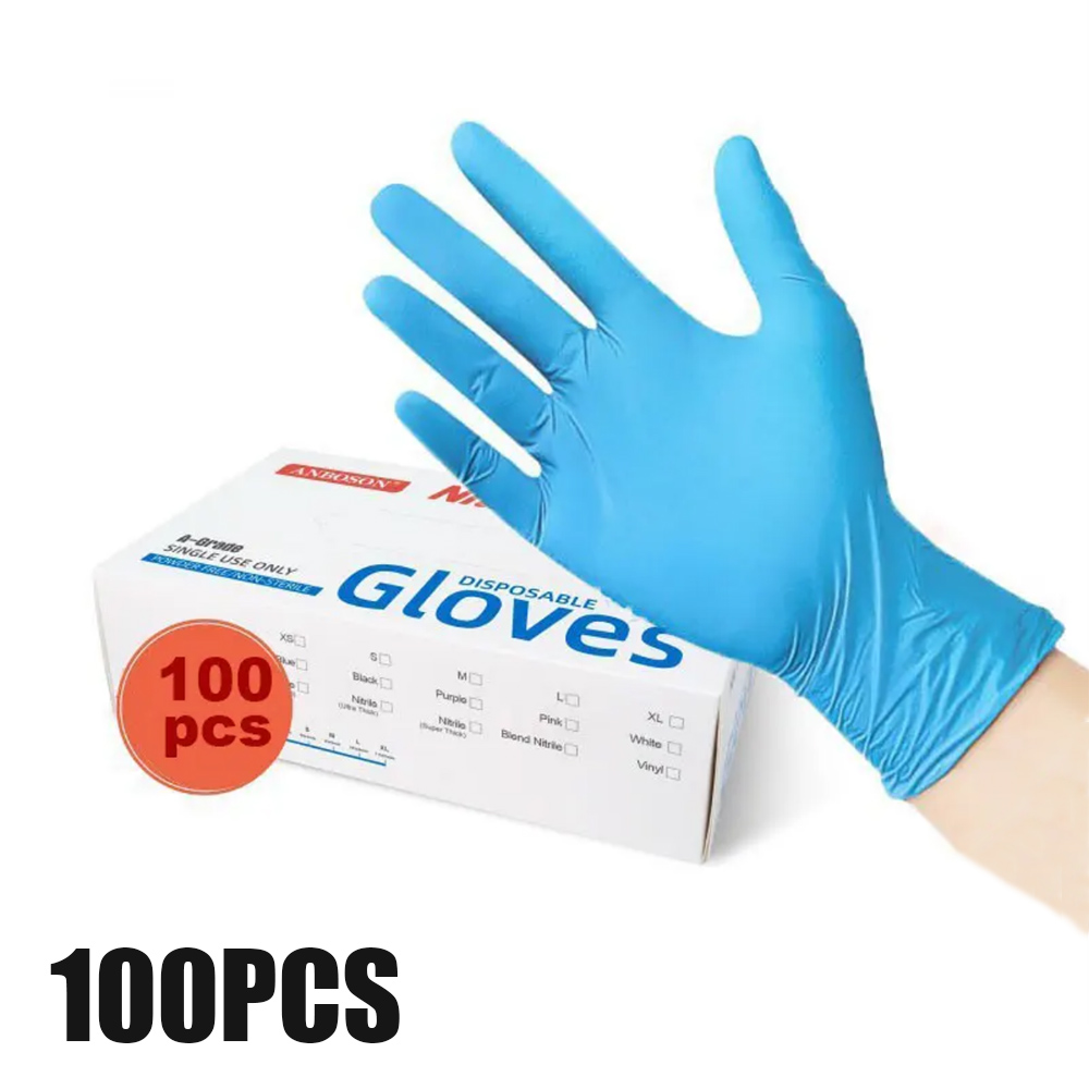 Exam Glove Nitrile - Poedervrije nitril onderzoekshandschoenen Wegwerp nagelhygiënehandschoenen-blauw 100