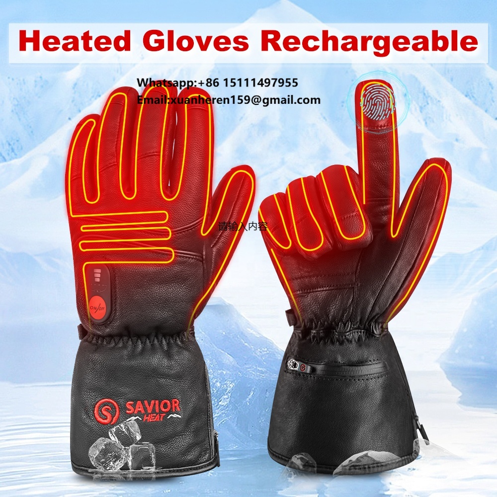 Ski Glove Waterproof - Verwarmde leren handschoenen Heren Dames Winter