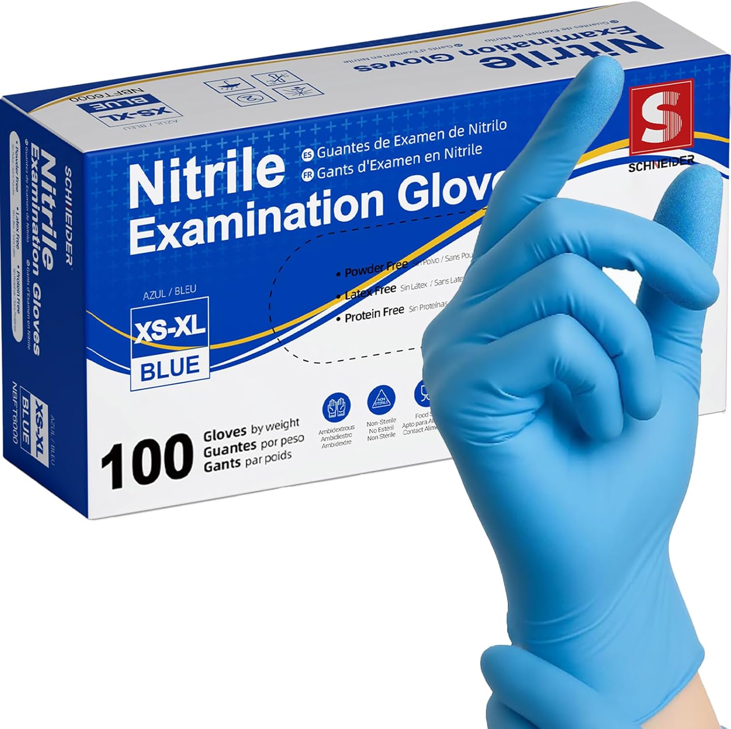 Exam Glove Nitrile - Medische nitril examenhandschoenen, 100 stuks, FDA