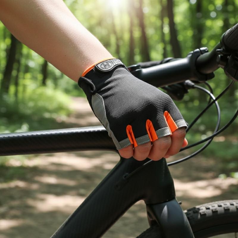 Fingerless Glove Knit - Halfvinger fietshandschoenen heren dames antislip schokbestendig