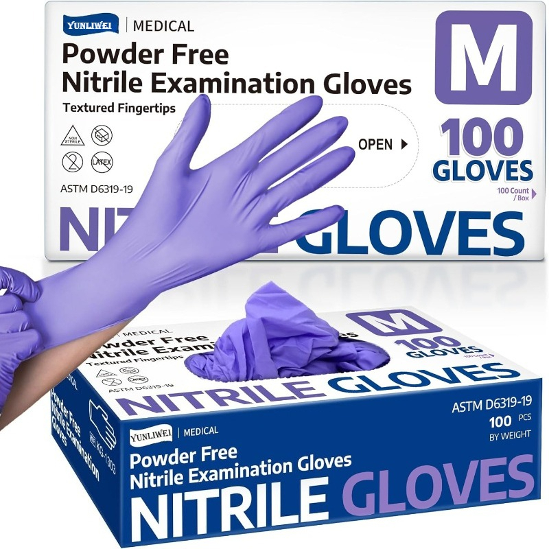 Exam Glove Nitrile - Wegwerphandschoenen Paarse nitril medische onderzoekshandschoenen 100