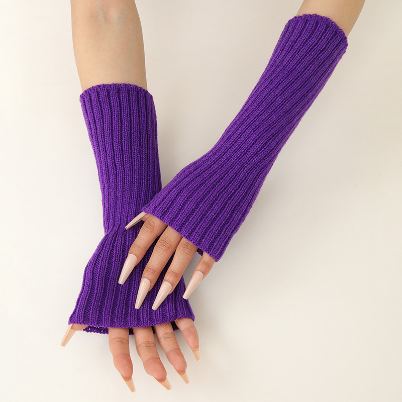 Fingerless Glove Knit - Meisjes kleurrijke warme gebreide armmouwen Zachte