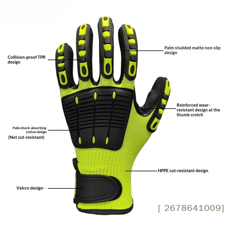 Work Glove Impact - ⚑ Snijbestendige veiligheidswerkhandschoen, anti-vibratie, anti-impact, oliebestendig,