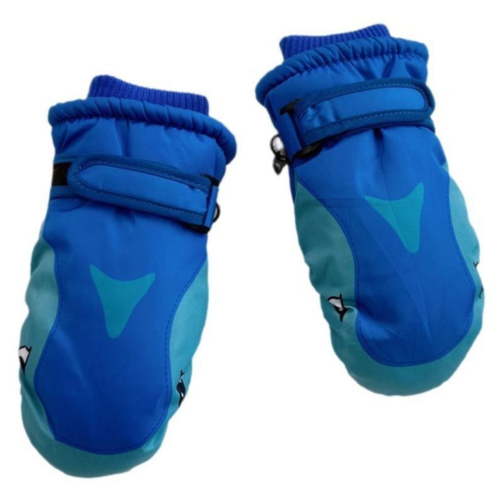 Ski Glove Waterproof - Cartoon kinderskihandschoenen Warm haaienpatroon Snowboardwant Winddicht