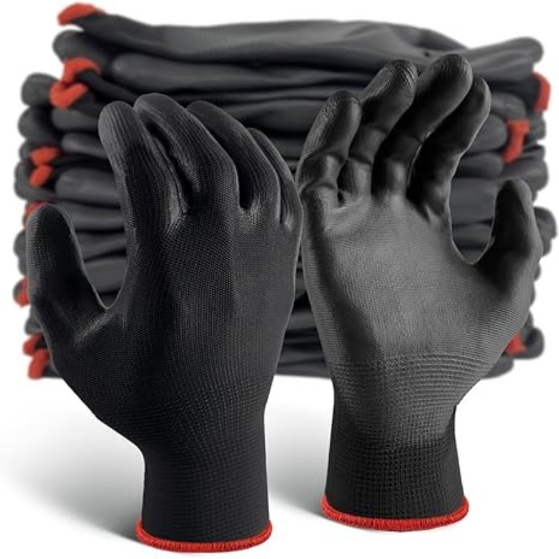 Nitrile Mechanic Glove - 6/12/18PCS Zwart PU-coating Handschoenen Antislip Multi-scenario