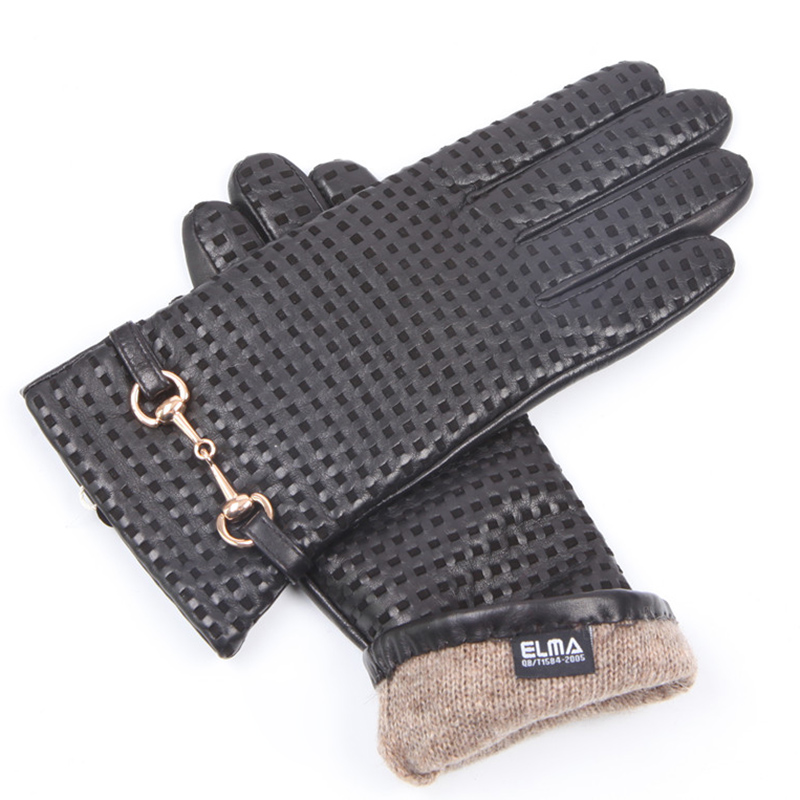 Wool Glove Lined - Herfst Winter Echte Lederen Handschoenen Vrouwelijke