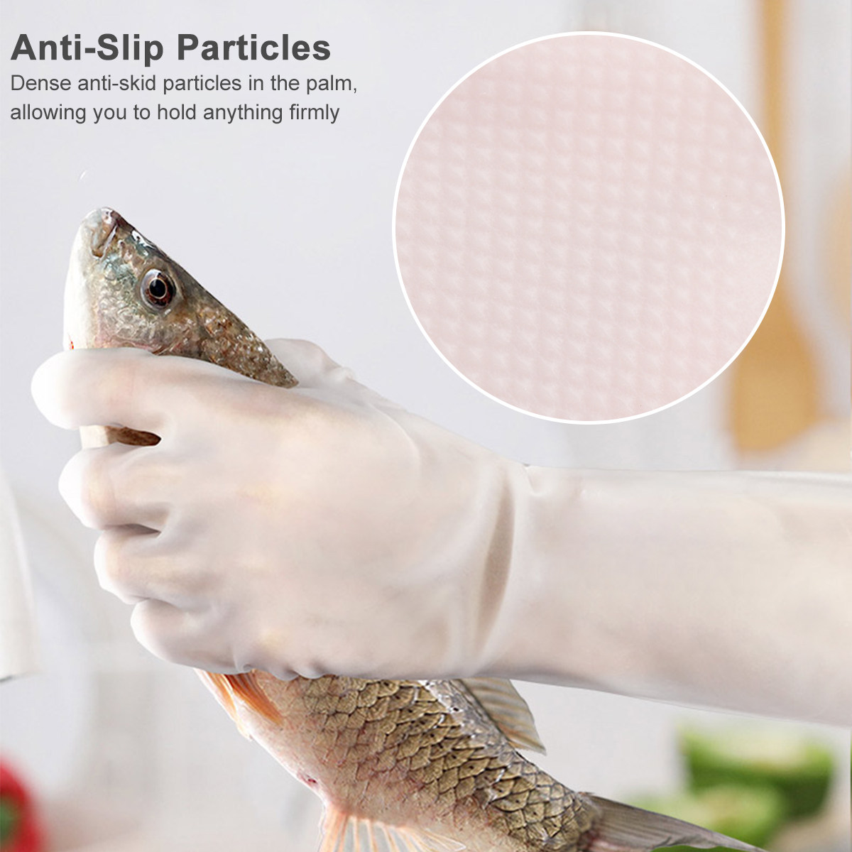 Dish Glove Rubber - 1 paar waterdichte afwashandschoenen, ademende keukenhandschoenen