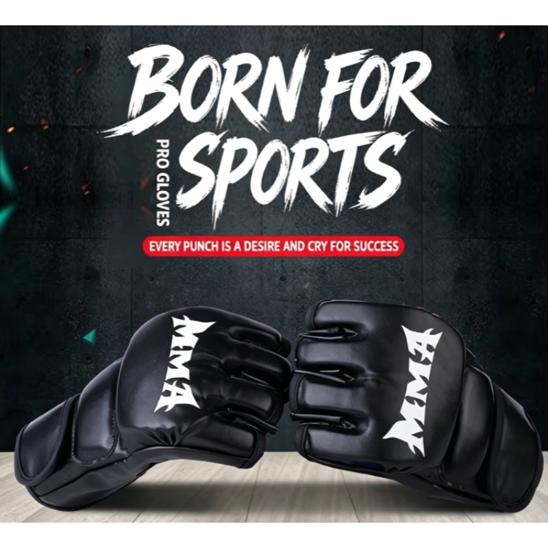 Motorcycle Glove Knuckle - Professionele bokstraining fitnesshandschoenen Halfvinger lederen kussen