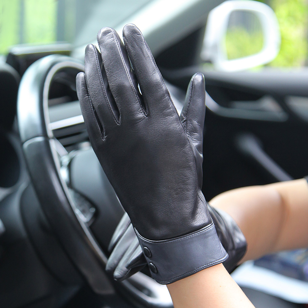Mode Zwarte Echte Lederen Hand - Wool Glove Lined recensie en prijs