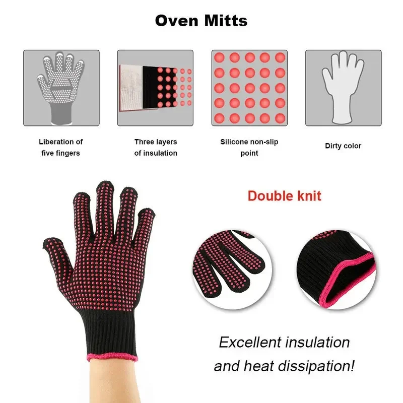 1 paar antislip siliconen BBQ- - Oven Mitt Silicone recensie en prijs