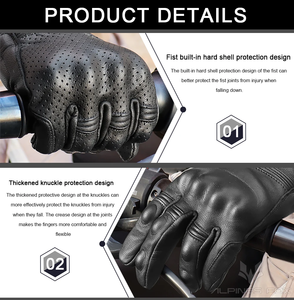Unisex vintage leren motorhand - Motorcycle Glove Knuckle recensie en prijs