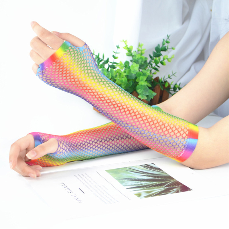 1 paar dames lange visnet hand - Fingerless Glove Knit recensie en prijs