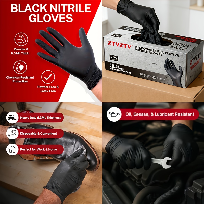 200 stuks per verpakking, zwar - Rubber Glove Cleaning recensie en prijs