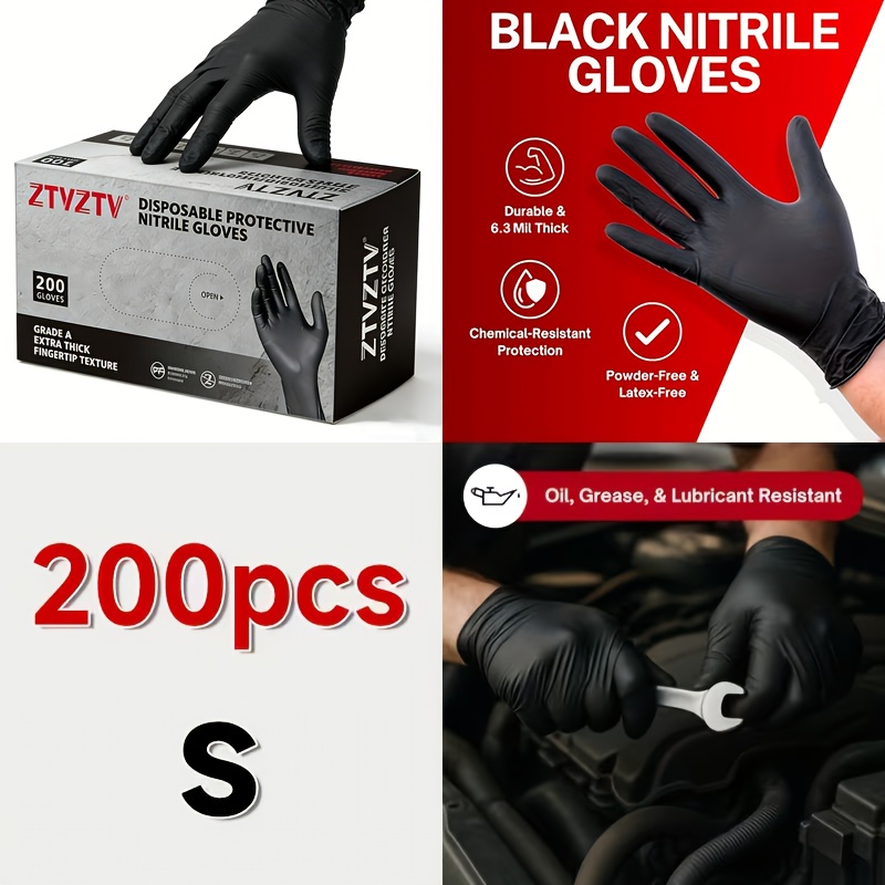 200 stuks per verpakking, zwar - Rubber Glove Cleaning recensie en prijs