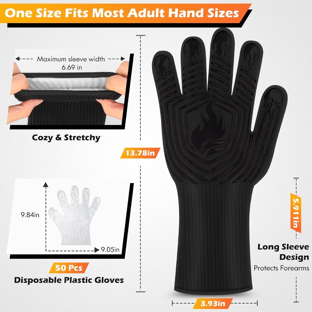 BBQ-handschoenen, 1472 ° Hitte - Oven Mitt Silicone recensie en prijs